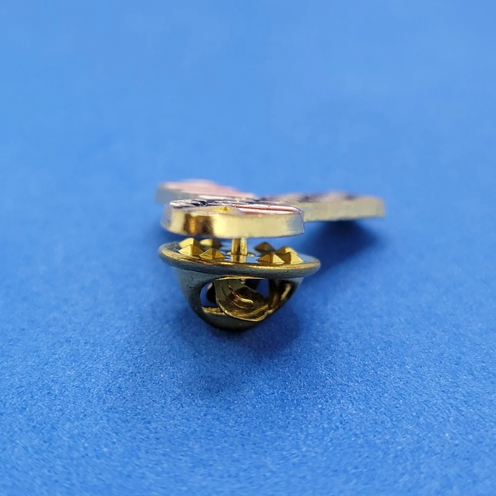 Vintage Stars and Stripes USA Flag Ribbon Traditional Gold Lapel Hat Pin